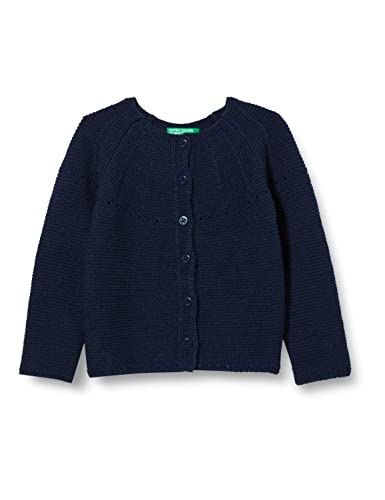 United Colors of Benetton Dziewczęca koreańska koszulka M/L 1076g5006 kardigan sweter, ciemnoniebieski 252, 3 lata