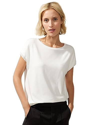 Street One Damska koszulka z haftem, Off White, 44