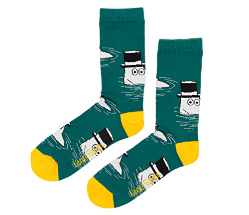 Moominpappa Swimming Moomin Socks skarpety męskie, Petrol Green and Yellow, 40-45 EU