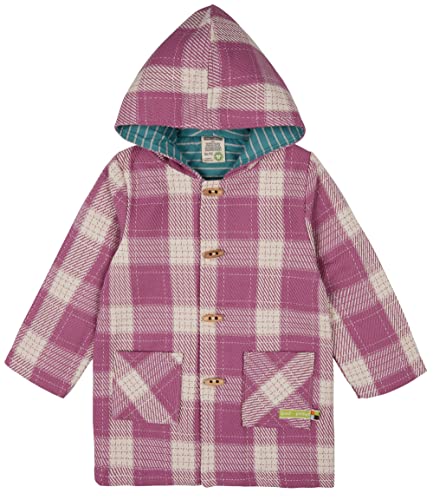 loud + proud Dziewczęca kurtka w kratkę, certyfikat GOTS, Grape, 86/92 cm