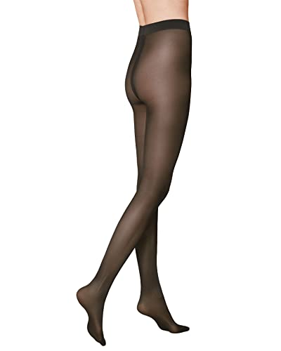 KUNERT Damskie rajstopy 323900 SATIN LOOK 40, półnieprzejrzyste, 40 den, błyszczące, odświętne rajstopy bez wzoru, wzmocnione, bez ucisku, dobre samopoczucie w pasie, carbon, 44-46