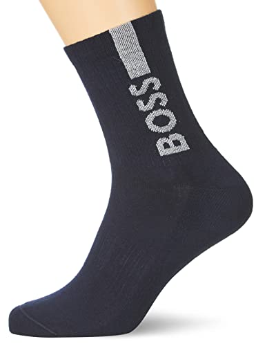 BOSS Męskie skarpety Qs Rib Lurex Cc Short Socks, Dark Blue401, 40-46