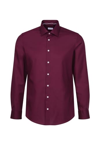 Seidensticker Męska koszula z długim rękawem Extra Slim Fit, ciemnoczerwony, 41