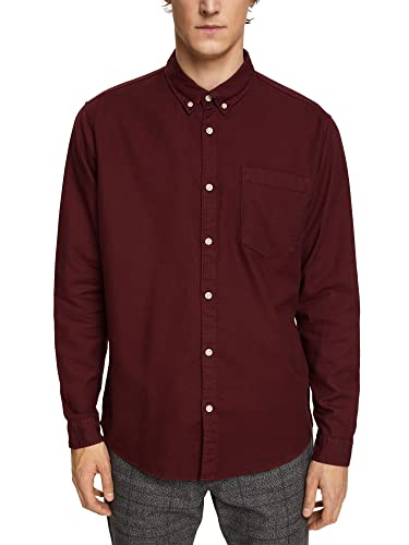 ESPRIT Męska koszula 112EE2F303, 600/BORDEAUX RED, L