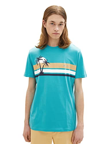 TOM TAILOR Denim Koszulka męska 1038461, 31044-Deep Turquoise, XS, 31044 – głęboki turkus, XS