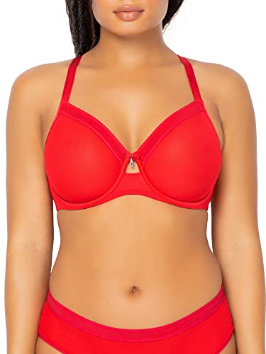 Curvy Couture Damski biustonosz bez fiszbin z siateczki, Crantastic, 85G