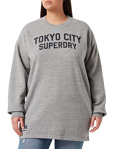 Superdry Damska sukienka City College Crew Casual, Grey Slub Grindle, M