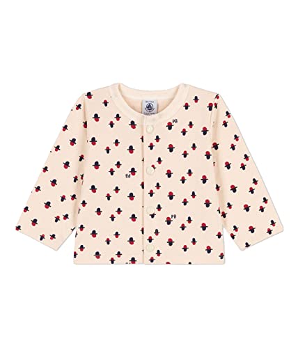Petit Bateau Dziewczęcy kardigan dziecięcy z nadrukiem tubic, Avalanche/Multico, 12 Miesiące
