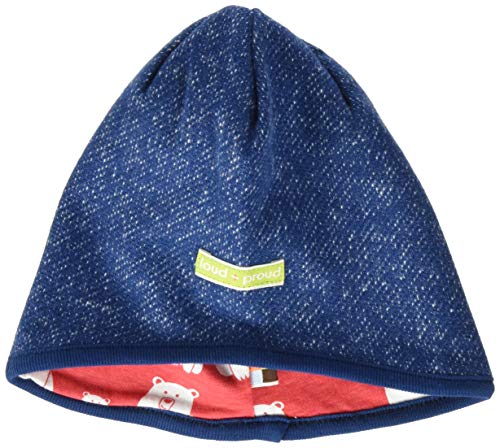 loud + proud Unisex dziecięca czapka dwustronna melanż dzianina czapka beanie, Ultramaryna, 86-92