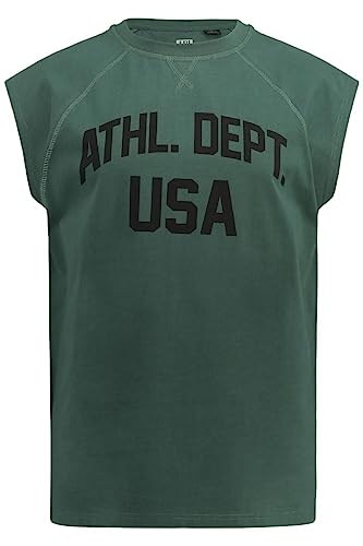 JP 1880 Męski top Jay-pi Tanktop, Athl. Dept, okrągły dekolt T-shirt, butelkowa zieleń, 7XL