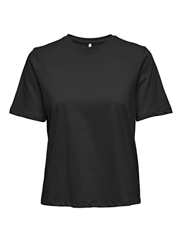 ONLY Women's ONLMAY S/S O-Neck REG TOP Box JRS T-Shirt, czarny, S, czarny, S