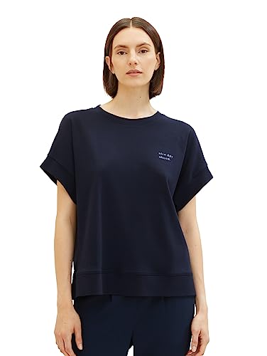 TOM TAILOR Damska koszulka z napisem, 10668-sky Captain Blue, XXL