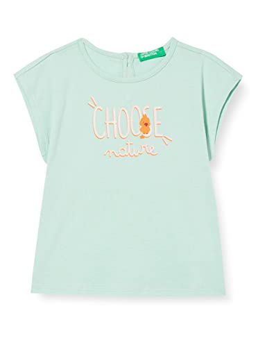 United Colors of Benetton Koszulka dziewczęca z krótkim rękawem, Verde Giada 34p, 12 Miesiące
