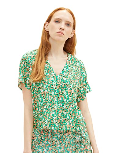 TOM TAILOR Denim Bluzka damska z kwiatowym wzorem, 31953 - Green Flower Print, XL