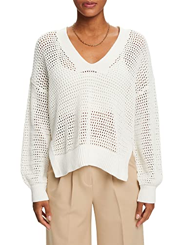 edc by ESPRIT Sweter damski, 110/Off White, L