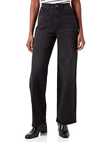 Vila Viwider Dl Hw Wide Blk dżinsy damskie, czarny denim, 36W / 30L