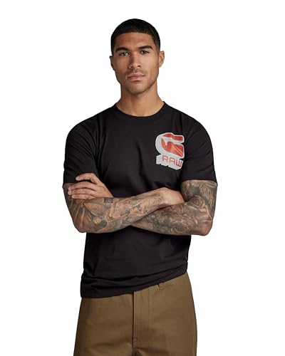 G-STAR RAW Męski t-shirt Shadow Gr. Slim R T, Czarny (Dk Black D23901-336-6484), XXL