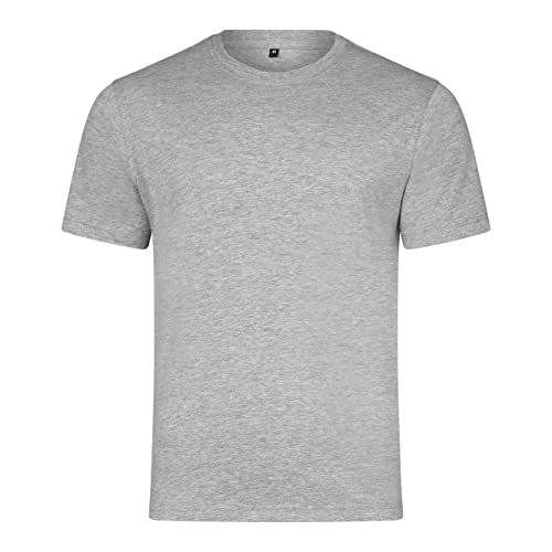 HRM Męski T-Shirt Heavy Luxury Roundneck Tee I Fair Trade T-shirt męski z okrągłym dekoltem I trwały i wykonany w 100% z bawełny ekologicznej, szary melanż, 4XL