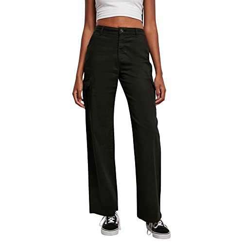 Urban Classics Damskie spodnie cargo z wysokim stanem, Czarny, 60