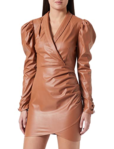 Pretty Darling Damska sukienka ze sztucznej skóry w stylu casual, 34-36