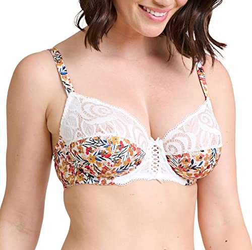 Sans Complexe Damski Amelie Print 70AAG76 klasyczny biustonosz z fiszbinami, Imprime Floral Blanc Rose, 90E