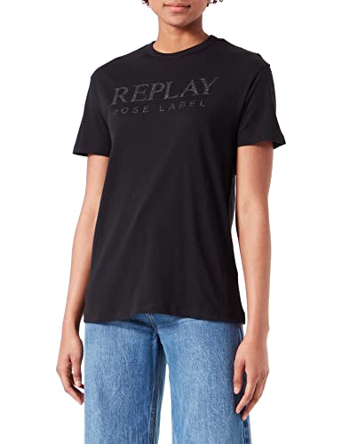 Replay T-shirt damski, 098 BLACK, XL