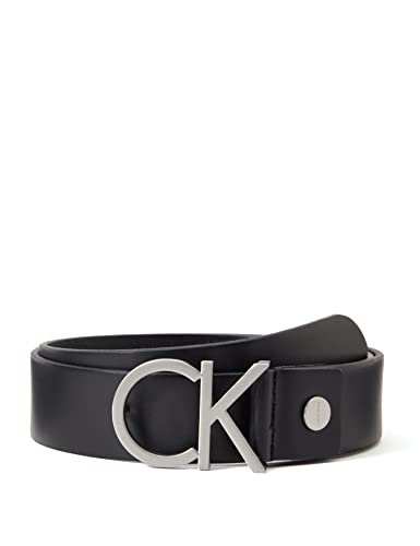 Calvin Klein Damski pasek z logo Ck 3,5 cm pasek skórzany, czarny, 95