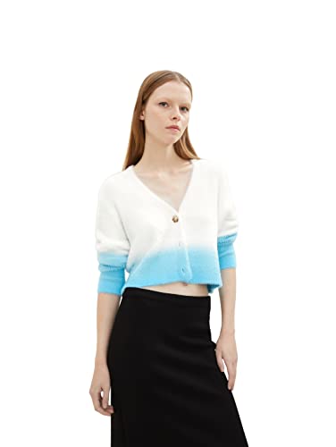 TOM TAILOR Denim Damski Cosy kardigan z przędzą sprężynową 1034483, 11581 - Blue Voltage, XXL