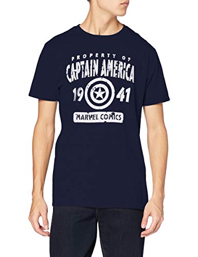 Marvel T-shirt męski, niebieski morski, L