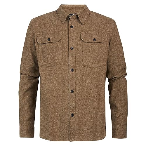 Petrol Industries Men Shirt Long Sleeve Uni Koszulka męska, Seal Brown, XXL