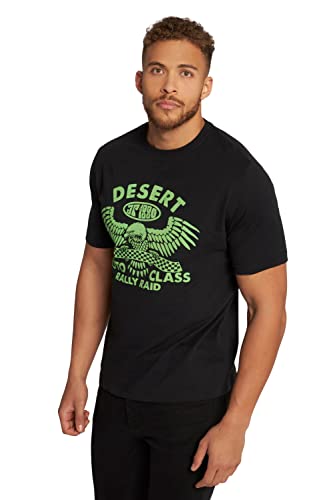 JP 1880, Męski t-shirt z nadrukiem duże rozmiary, czarny, 4XL