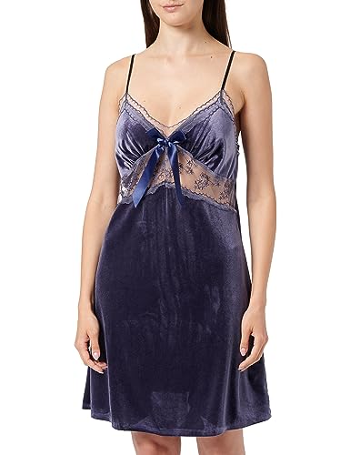 Clotth Damska piżama z dekoltem w serek, złoty aksamit, sukienka koronkowa, seksowna piżama, Fioletowy-L, L