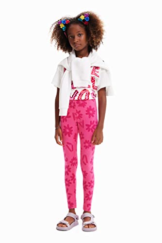 Desigual Dziewczęce legginsy z bąbelkami, czerwony, 6 Lata