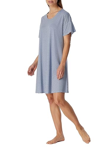 Schiesser Damska Koszulka z Rękawem 1/2, 90 Cm Koszula Nocna, Ciemnoniebieska Wzory, 40, Ciemnoniebieski Wzór