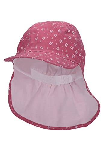 Sterntaler Unisex dziecięca czapka z daszkiem z szyją w kwiaty czapka dziecięca, Rosa, 49