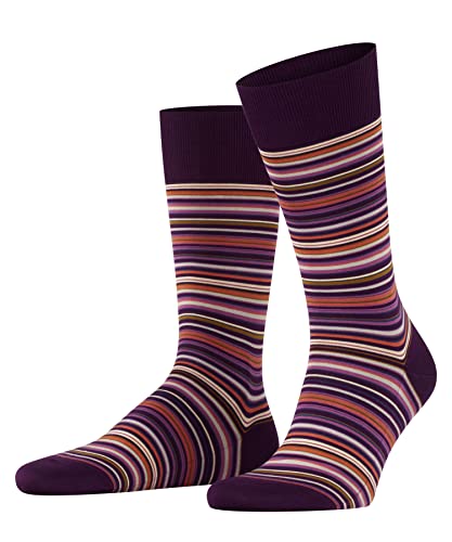 FALKE Męskie skarpety męskie z mikro-bloku, wzmocnione bawełniane, oddychające w paski i cienkie, 1 para skarpet, fioletowe (Wine Berry 8860), 41-42