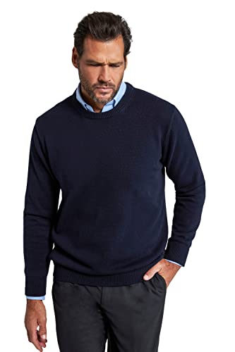 JP 1880 Męska bluza duże rozmiary duże rozmiary odzież męska L-8XL sweter, okrągły dekolt, haft JP1880, bawełna 708261, granatowy, 3XL
