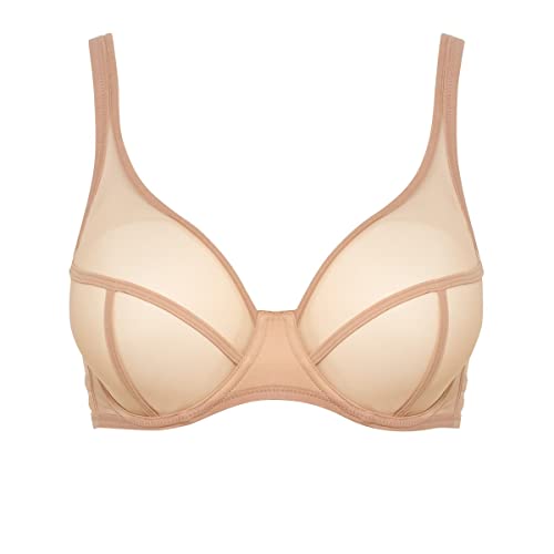 Maison Lejaby Damski biustonosz bez wyściółki Nufit, Beżowy (Power Skin 389), 80C