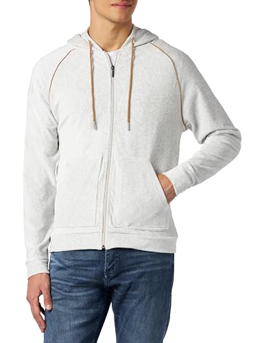 BOSS Męska kurtka z kapturem z prążkowanymi ściągaczami, Open White131, XL