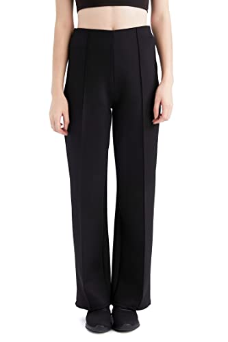 DeFacto Legginsy z wysokim stanem dla kobiet – sportowe legginsy dla kobiet, spodnie sportowe (czarne, M), czarny, M