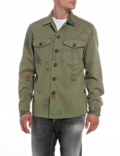 Replay Kurtka męska, 010 KHAKI MULTICOLOUR, XL