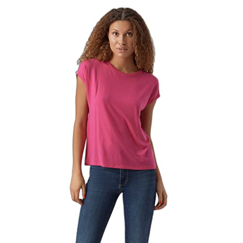 VERO MODA Damska koszulka Vmava Plain Ss Top Gajrs Noos, różowy, XXL