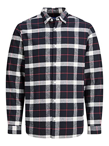 JACK & JONES Koszula męska Jorjoshua Check, granatowy blezer, M