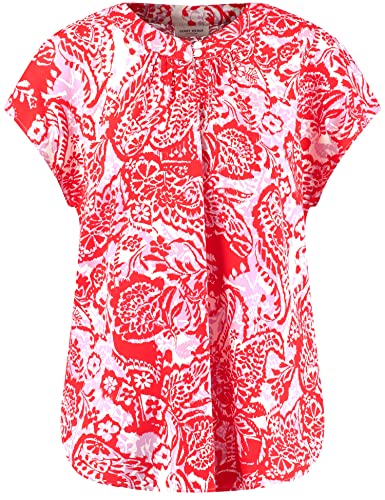 Gerry Weber Damska bluzka 160014-31450, ecru/biały/czerwony/pomarańczowy, nadruk: 42, Ecru/biały/czerwony/pomarańczowy nadruk, 42