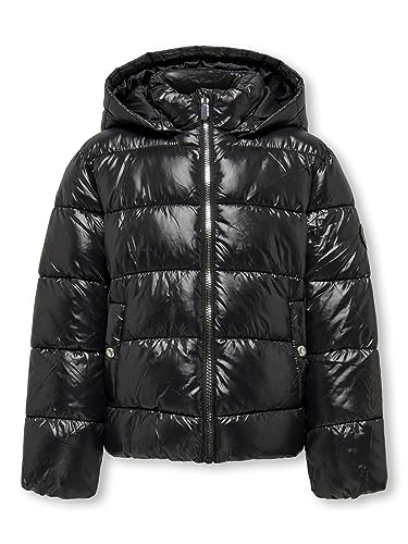 KIDS ONLY KOGNEWEMMY Savannah Jacket OTW NOOS pikowana kurtka, czarna/szczegóły: Silver Trim, 128, Czarny/detal: srebrny, 128 cm