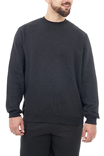 M17 Męska bluza z recyklingu codzienna bluzka z długim rękawem klasyczny sweter zwykły sweter z okrągłym dekoltem sweter, Czarny, XS