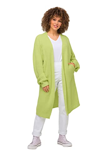 Ulla Popken Damska długa kurtka z dzianiny Eggshape, oversized, rękaw nietoperza, lawendowy, 50/52