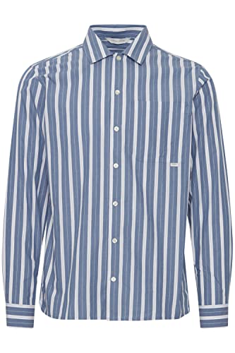 CASUAL FRIDAY Męska koszula CFAlvin LS Wide Stripe, 183921_Bijou Blue, L, 183921_bijou Blue, L