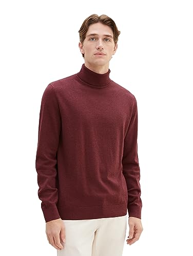 TOM TAILOR sweter męski, 32620 - Tawny Port Red Melange, S