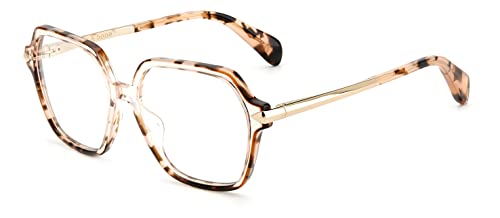 rag & bone RNB3052/G okulary, beżowe Havana, 55 damskie, Beżowy Havana